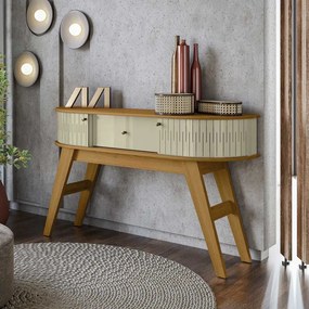 Aparador Decorativo Lauro 2 Portas Deslizantes MDP 1 Gaveta Cumaru/Opala G97 - Gran Belo