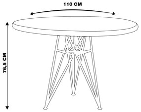Mesa Sala de Jantar Cozinha Monary Redonda 110cm Grafite Madeira Maciça Rustic Brown G54 - Gran Belo