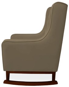 Kit Poltrona Amamentação Balanço Maju com Puff Flor Veludo - Marrom