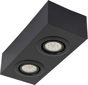 Plafon De Sobrepor Retangular Aluminio - PRETO