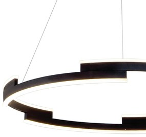 Pendente Splice Ø60X6,5Cm Led 60W 3000K Bivolt Alumínio Preto - Usina...