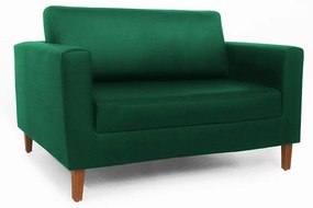 Conjunto Namoradeira + 2 Poltrona Gabriela Suede Verde Bandeira