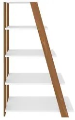 Estante Livreiro Multiuso Decorativa Star 5 Prateleiras Freijo/Branco