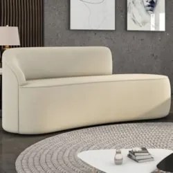 Sofá 2 Lugares Para Sala 140cm Orgânico Wendi Veludo Bege I01  - Mpoze