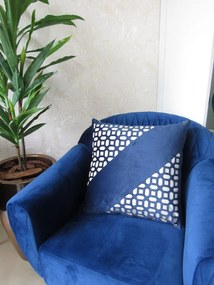 Capa Almofada Corte a Laser Provence Vitral Azul 50x50cm