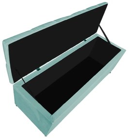 Calçadeira Estofada Liverpool 195 cm King Size Suede Azul Tiffany - ADJ Decor