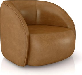 Poltrona Decorativa Sala de Estar Clarke PU Caramelo Manchado G45 - Gran Belo