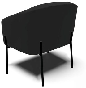 Poltrona Decorativa Pé de Ferro Preto Stella Veludo D03 - D'Rossi - Preto