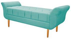 Recamier Estofado Ari 100 cm Solteiro Suede Azul Tiffany - ADJ Decor