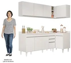 Armário de Cozinha Modulado de Canto Esquerdo 4 Peças CP50 Balcão com