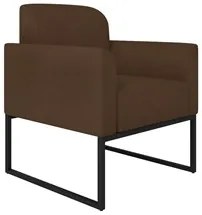 Kit Namoradeira e 2 Poltronas Decorativas Base Industrial Preta Maress