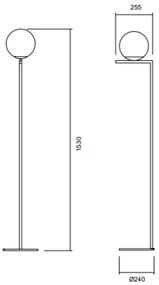 Coluna Angular Tubo Quadrado Ø26X153Cm 1Xe27 G45 / Globo Ø20Cm | Usina... (PT / CP-M - Preto Texturizado / Champagne Metálico, FOSCO)