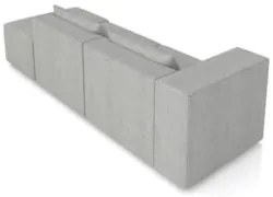 Sofá 5 Lugares 363cm Com Puff Direito Fay Linho Cinza Z55 - Mpozenato