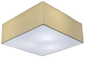 Plafon Quadrado Md-3050 Cúpula em Tecido 40x40X12cm Algodão Crú - Bivolt