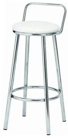 Banqueta Compass Assento Courino Branco Cromada 82 cm (ALT) - 55779 Sun House