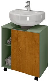 Gabinete Para Banheiro Pequin Pistache/Naturalle – Bechara Móveis