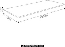 Tampo para Balcão de Cozinha 120cm MDP Lina Z06 Freijó - Mpozenato
