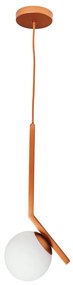 Pendente Angular Tubo Quadrado Ø27X59Cm 1Xe27 G45 / Globo Ø20Cm | Usin... (FN-F - Fendi Fosco, FOSCO)