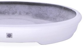 Vaso Bacia Decorativo Osaka Branco P 7x46x35 cm - D'Rossi