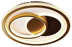 Plafon Mileto Redondo Duplo Acrílico Cristal Ø43X06Cm Led 62W 3000K Bi... (Champanhe)