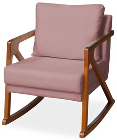 Poltrona Mona Amber Balanço Veludo Rose