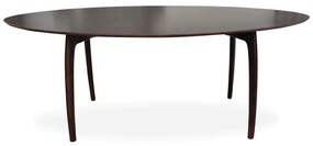 Mesa de Jantar Aureate Tampo Oval Laminado Base Madeira Maciça Eucalipto Design Retrô
