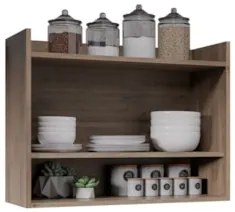 Armário de Cozinha Aéreo 71cm 2 Portas 1 Nicho Ceci Z34 Freijó - Mpoze