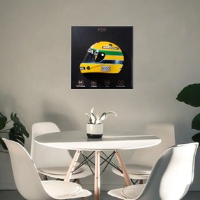 Quadro 3D Decorativo Helmet F1 SN 1988 Amarelo - Gran Belo