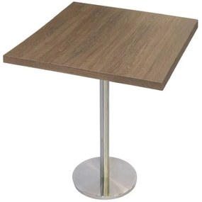 Mesa Georgia 70 cm Tampo Imbuia Quadrado Base Inox - 39114 Sun House