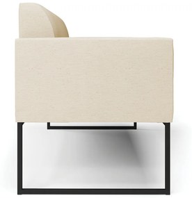 Sofá Namoradeira Base Industrial Preto Marisa Linho D03 - DRossi - A19 Bege