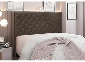 Cabeceira Cama Box Casal 140 cm Dubai Veludo S04 - D'Rossi - Marrom
