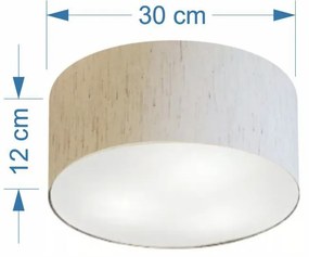 Plafon Cilíndrico Md-3010 Cúpula em Tecido 30x12cm Linho Bege - Bivolt