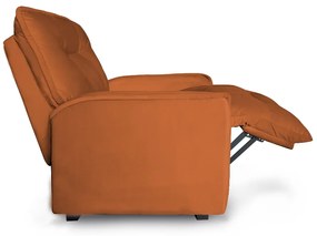Poltrona do Papai Reclinável Orion Veludo Terracota - Sheep Estofados - Laranja