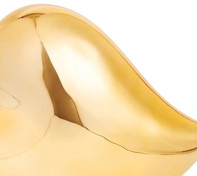 Enfeite Decorativo "Coracao" Dourado Em Ceramica  - D'Rossi