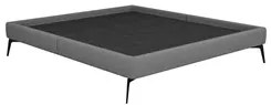 Cama Casal Queen 165cm Pés Metálicos Elisa S05 Linho Cinza - Mpozenato
