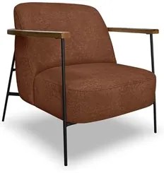 Poltrona para Sala Pés Metálicos Ellen S06 Boucle Terracota - Mpozenat