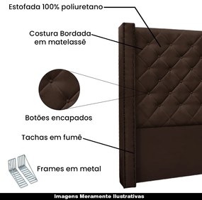 Cabeceira Decorativa King Size 2,19M Loewe Suede Café G63 - Gran Belo
