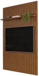 Painel para TV 60 Polegadas Ripado 143x240cm Pratisk D04 Freijó - Mpoz