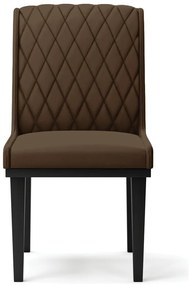 Cadeira Sala de Jantar Base Madeira Preto Kit 4 Sofia Suede Azul Marinho D03 - D'Rossi - Marrom