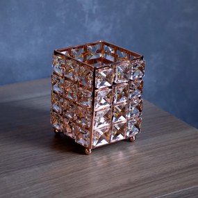 Porta Objeto Decorativo Dourado de Cobre 12x09x09 indo Decorar - D'Rossi