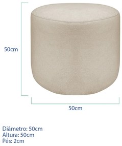 Puff Orgânico Decorativo Conforto Luxo Moá Bouclé