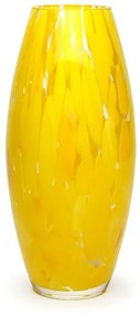 Vaso Oliva G Cacos Amarelo Murano Cristais Cadoro