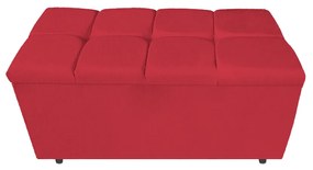 Calçadeira Estofada Manchester 90 cm Solteiro Suede Vermelho - ADJ Decor
