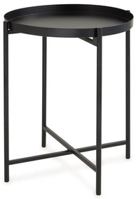 Mesa Lateral Pop Redonda Preta - 43x38cm - Mesa Lateral Pop Redonda Preta - 43x35cm