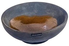 Vaso Cumbuca decorativo de cerâmica 08x05x18 - Raku Alto Brilho Kleiner