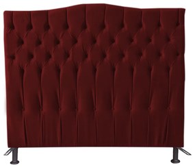 Cabeceira Cama Box Solteiro 90cm Capitonê Sofia Suede Bordô - Sheep Estofados - Vermelho escuro
