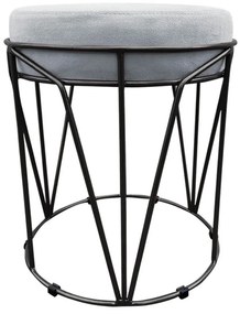 Puff Multiuso com Mesa Babu 2 em 1 Suede Base Preto D'Rossi - Cinza