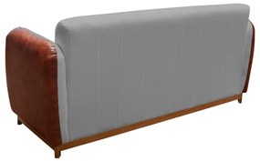 Sofá 3 Lugares Liverpool 1,90 m Compose Corino Ocre/Cinza Grafite - Decorar Estofados