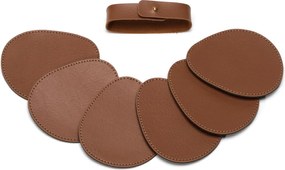 Jogo 06 Porta Copos Pop Sottile Casa em Couro PU - Havana  Havana