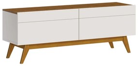 Rack Bancada 2 Gavetas 146cm Amy Off White/Freijó G29 - Gran Belo